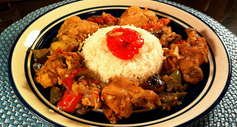 Kedjenou de Poulet, Riz